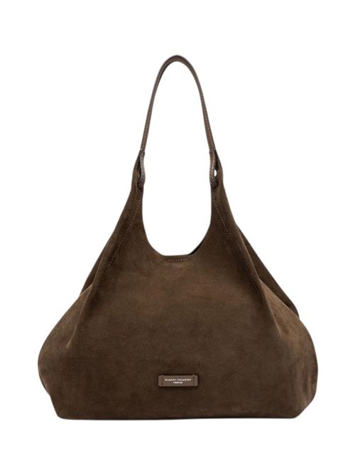 borsa donna dua grande in pelle scamosciata marrone Gianni Chiarini | BS9780CM-PLMOKA